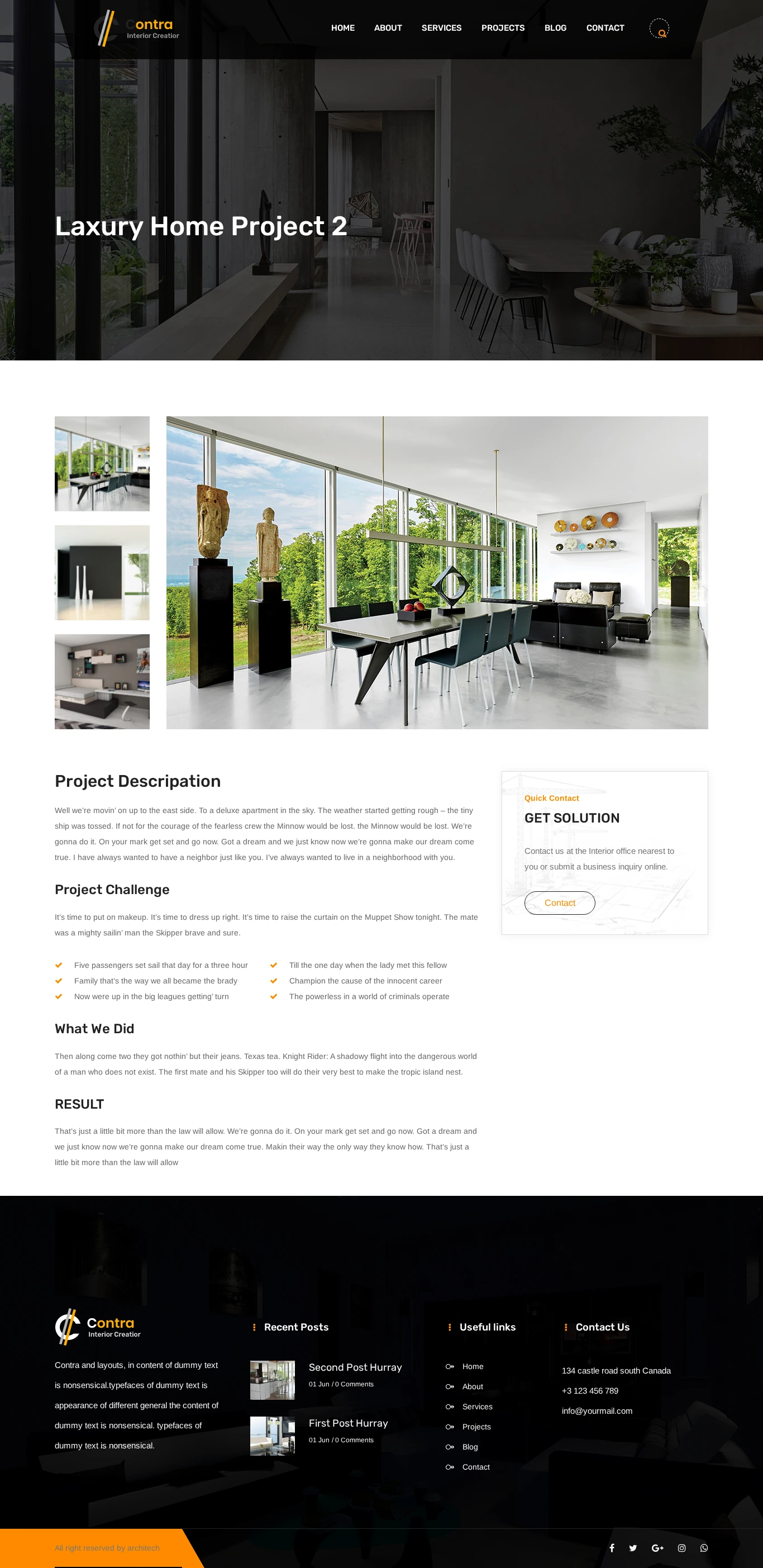 Single Project Page Design